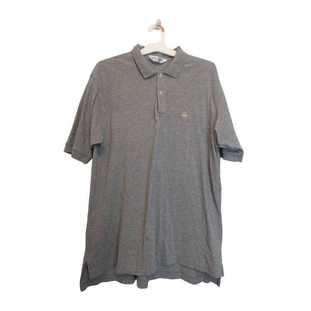 Brooks Brothers Golden Fleece Cotton Men's Short Sleeve Polo Shirt Grey Large